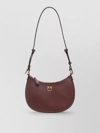 Pinko Shoulder Bag Adjustable Strap Gold Tone Hardware In Brown