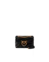Pinko Quilted Black Leather Shoulder Bag In Black