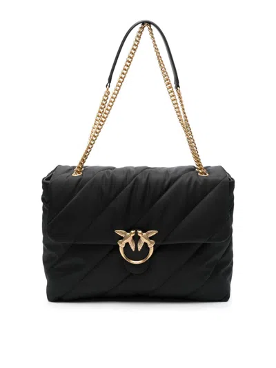 Pinko Maxi Love Shoulder Bag In Black