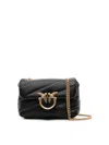 Pinko Love Baby Puff Leather Crossbody Bag In Black