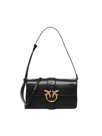 Pinko Shoulder Bag In Leather With Logo