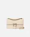 Pinko Shoulder Bag In Wrinkled Calfskin With Contrasting Trim