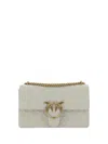 Pinko Shoulder Bag Love In Bianco Seta-antique Gold