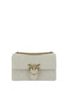 Pinko Shoulder Bag Love In Bianco Seta-antique Gold