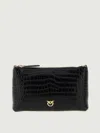 Pinko Flat Horizontal Crossbody Bags Black In Black