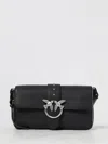 Pinko Edium Classic Love Slouchy Leather Bag In Black