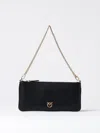 Pinko Love Birds-plaque Shoulder Bag In Black