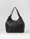 Pinko Black Leather Totes In Black