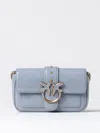 Pinko Love One Pocket Chained Shoulder Bag In Blue