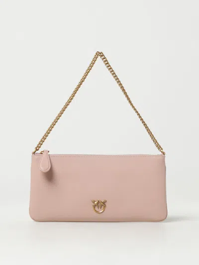 Pinko Flat Classic Love Simply Shoulder Bag In Blush Pink