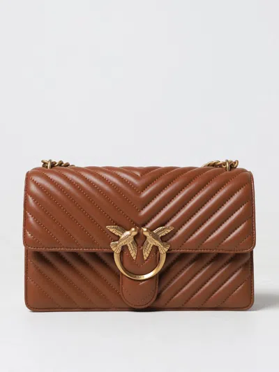 Pinko Mini Love Bag One Chevron In Brown