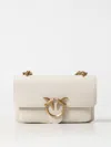 Pinko Textured Leather Crossbody Bag In White
