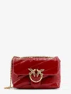 Pinko Patent Material Shoulder Bag With Love Birds Buckle In Red
