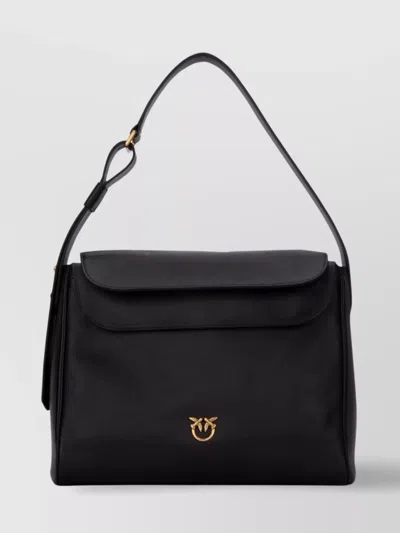 Pinko Shoulder Bag With Adjustable Strap And Flap In Black