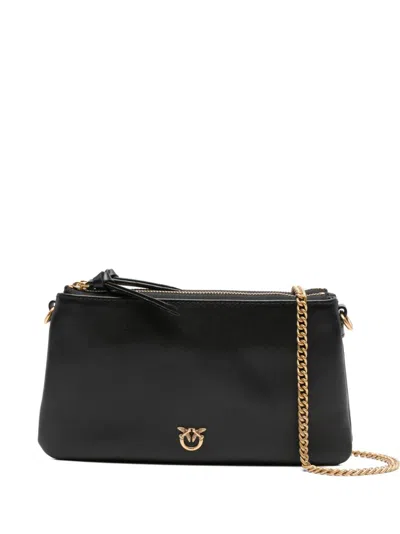 Pinko Shoulder Bag With Chain Strap And Smooth Finish In Black