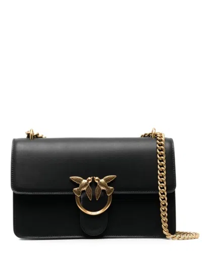 PINKO SHOULDER BAG WITH GOLD-TONE BIRD CLASP
