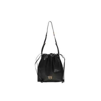 Pinko Shoulder Bag With Logo In Black