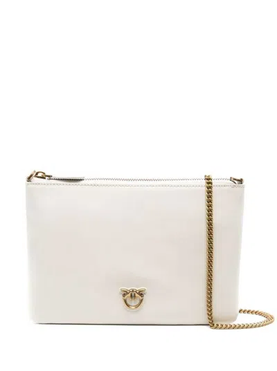 Pinko Shoulder Bag With Logo Plaque In White