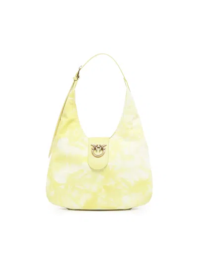 Pinko Shoulder Bag With Love Birds Plaque In Yellow