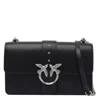 Pinko Shoulder Bag With Silver-tone Bird Clasp In Black