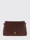 Pinko Triplet Mini Shoulder Bag Adjustable Strap In Brown