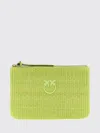 Pinko Raffia Clutch In Blue