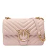 Pinko Love Birds Leather Crossbody Bag In Pink