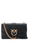 Pinko Love One Classic Leather Bag In Black And Gold In Black