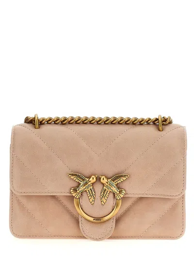 Pinko Love One Mini Crossbody Bags In Pink