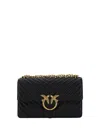 Pinko Love One Mini Matelassé Leather Shoulder Bag In Black