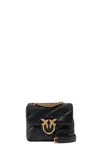 Pinko Quilted Black Leather Shoulder Bag In Black