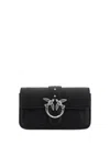 Pinko Love One Classic Leather Shoulder Bag In Black