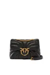 Pinko Love Bag Puff Butterfly Mini Nappa Leather Crossbody Bag In Black