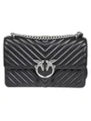 Pinko Chevron-pattern Chain-strap Shoulder Bag In Black