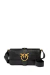Pinko Rectangular Shoulder Bag With Signature Love Birds Buckle In Black