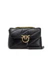 Pinko Love Baby Puff Leather Crossbody Bag In Black