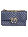 Pinko Chevron-pattern Chain-strap Shoulder Bag In Blue