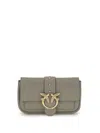 Pinko Mini Love Birds-detail Shoulder Bag In Black