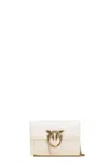 Pinko Shoulder Bag With Distinctive Bird Clasp In White