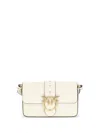 Pinko Love Leather Shoulder Bag In White