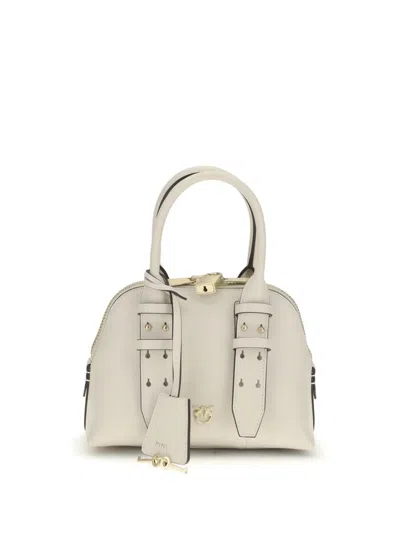 Pinko Leather Mini Escape Bag Bowling Bag In White