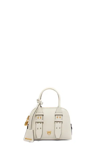 Pinko Leather Mini Escape Bag Bowling Bag In White