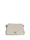 Pinko White Calf Leather Bos Taurus Shoulder Bag