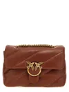 Pinko 'love Classic Puff' Brown Shoulder Bag With Diagonal Maxi Quilting In Leather Woman In Brown