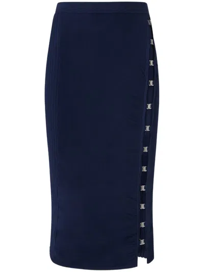 Pinko Side-hook Skirt In Blue