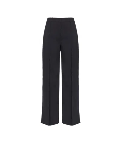 Pinko Side Slits Wide-leg Trousers In Black