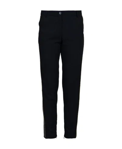 Pinko Side Striped Casual Pants In Black