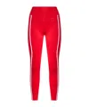 Pinko Side-striped Slim-fit Leggings In Red