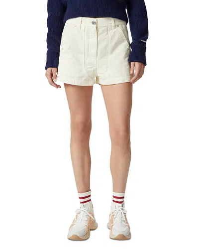 Pinko Sigargo Canvas Shorts In Milk White