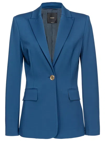 Pinko Single-breasted Blazer In Bleu Cérémonie